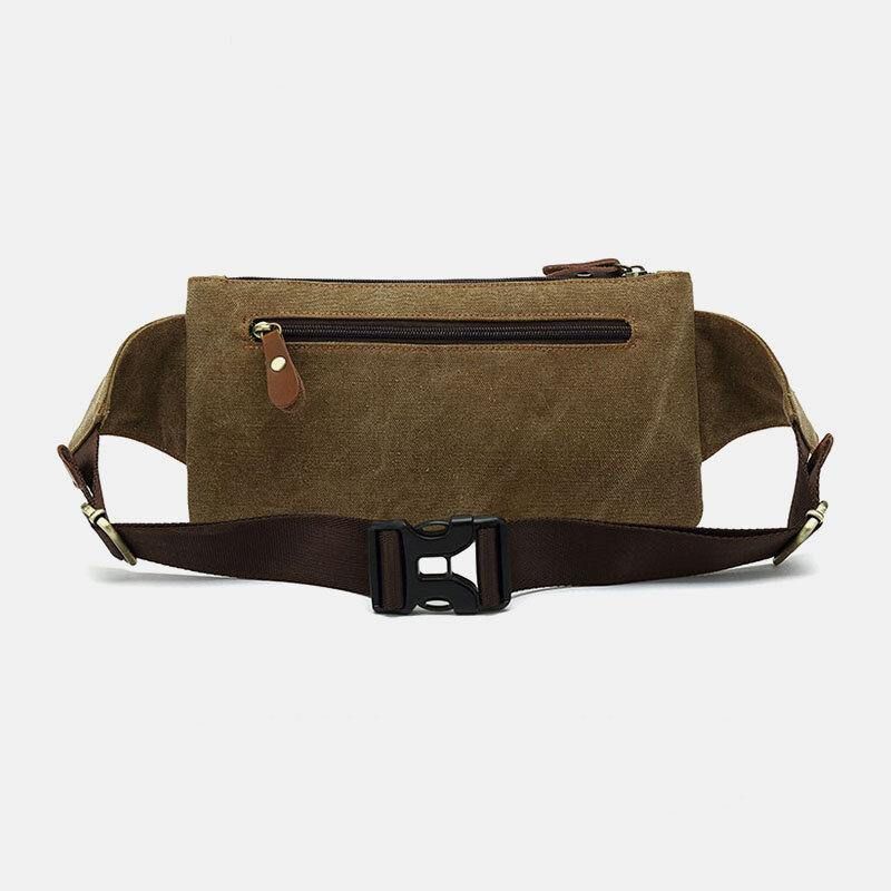 Męska Płócienna Torba Na Talię Wielofunkcyjna Kieszeń Na Zatrzask Outdoor Codzienne Chest Bag Torba Na Ramię