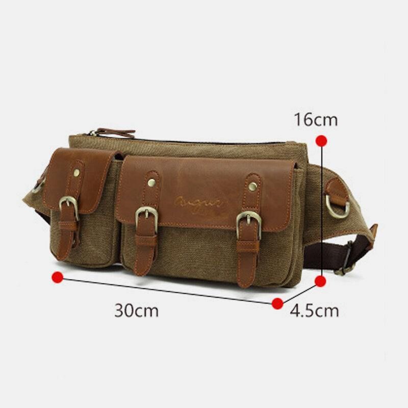 Męska Płócienna Torba Na Talię Wielofunkcyjna Kieszeń Na Zatrzask Outdoor Codzienne Chest Bag Torba Na Ramię