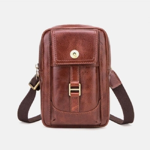 Męska Torba Z Prawdziwej Skóry W Stylu Retro 5.8 Cala Torba Na Telefon Multi-Carry Crossbody Bag Torba Na Talię