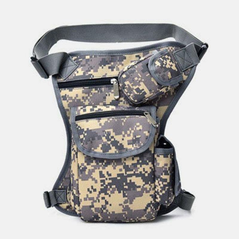 Męskie Płótno Kamuflaż Taktyczne Outdoor Wielofunkcyjne Codzienne Travel Sport Torba Wędkarska Torba Na Pas Saszetka Na Nogę Do Jazdy Na Rowerze