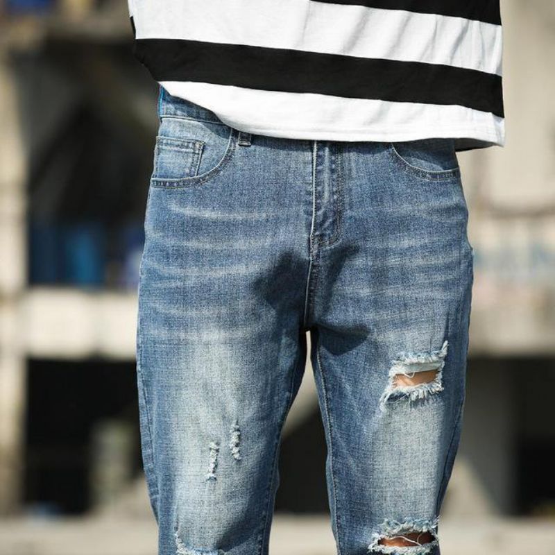 Codzienne Jeans Męskie Uniwersalne Spodnie Slim Męskie Spodnie Ze Stretchu