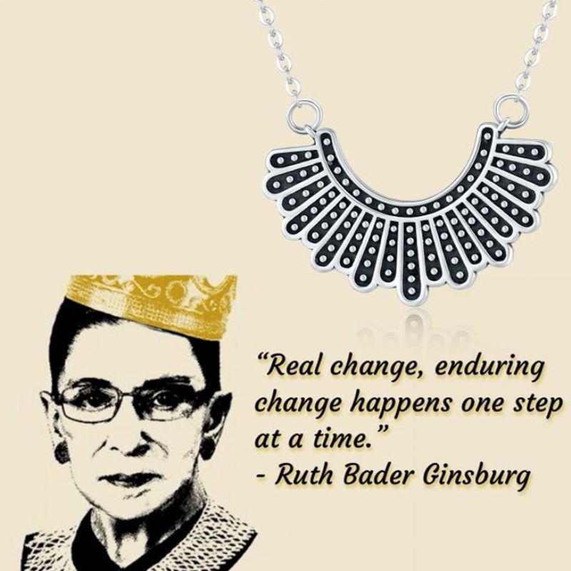 Honor Ruth Bader Ginsburg Memorial Jewelry The Banana Republic Naszyjnik Odrębny Kołnierz