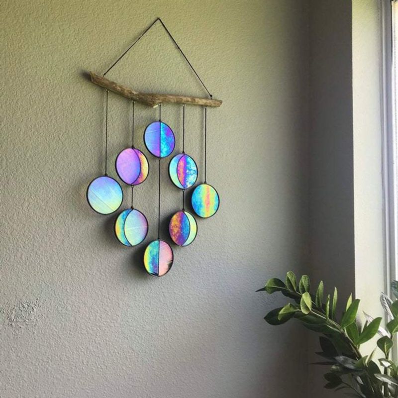 Wiszące Ozdoby Girlanda-Decor Mirror Art-Tęcza-Faza Księżyca Boho Home Chic