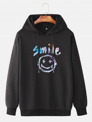 Męska Bluza Z Kapturem Z Nadrukiem Graffiti Smile Ze Sznurkiem