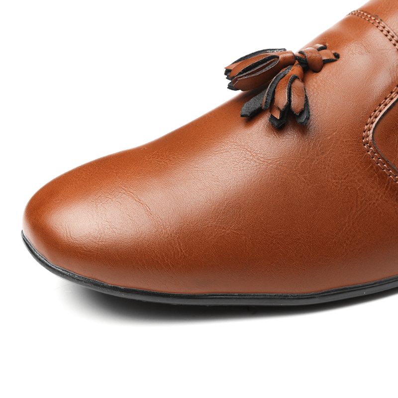 Menico Męskie Antypoślizgowa Dekoracja Z Frędzlami Slip On Codzienne Leather Oxfords