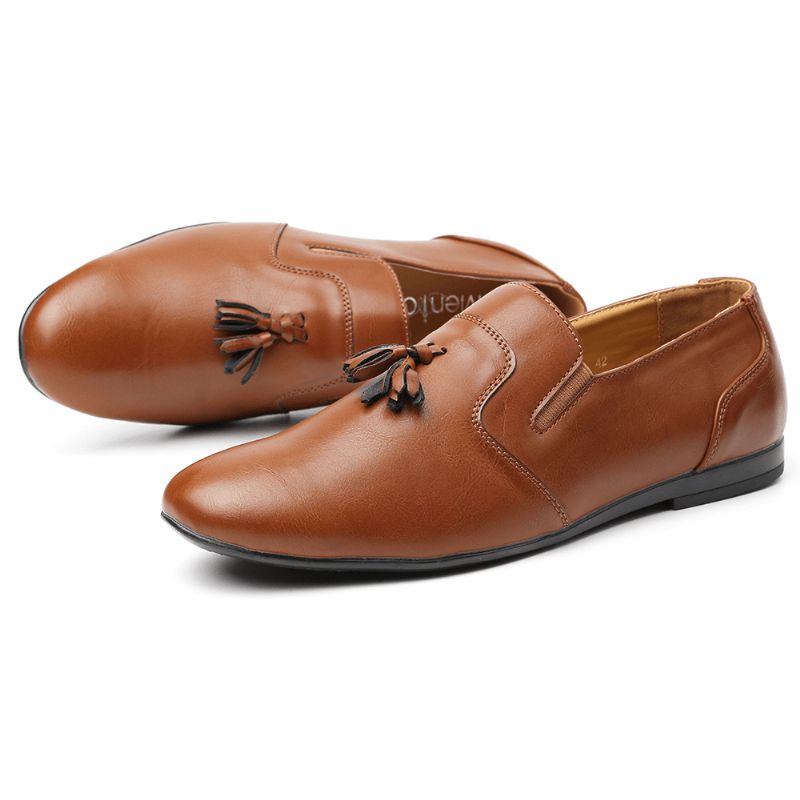 Menico Męskie Antypoślizgowa Dekoracja Z Frędzlami Slip On Codzienne Leather Oxfords