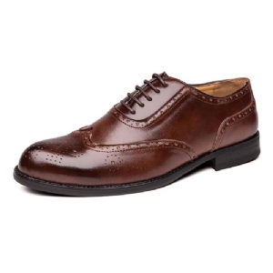 Męskie Brogue Rzeźbione Formalne Buty Do Sukienki Codzienne Business Oxfords