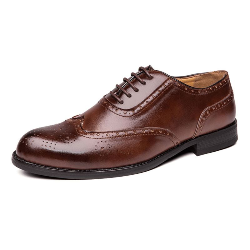 Męskie Brogue Rzeźbione Formalne Buty Do Sukienki Codzienne Business Oxfords