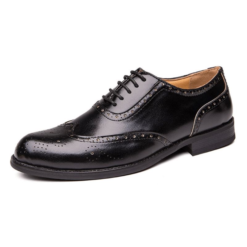 Męskie Brogue Rzeźbione Formalne Buty Do Sukienki Codzienne Business Oxfords