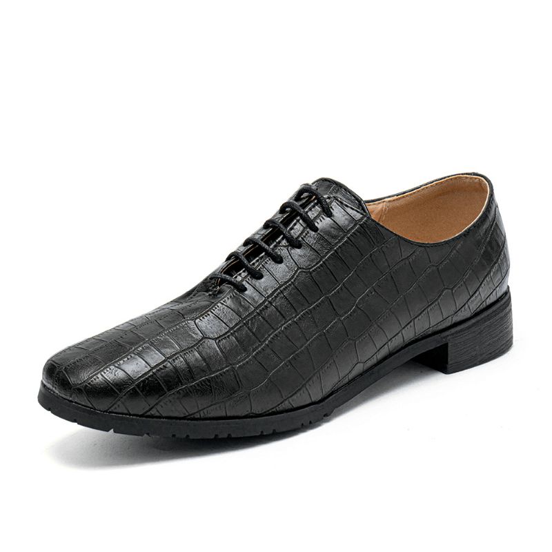 Męskie Buty Ze Spiczastym Noskiem Ze Wzorem Krokodyla Pointed Toe Business Oxfords