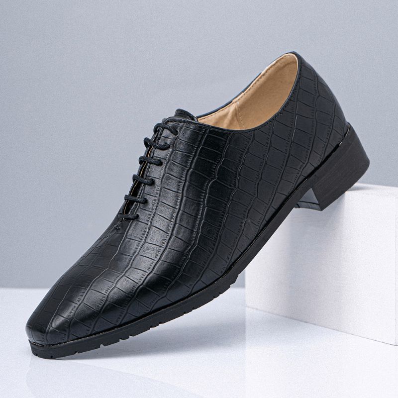 Męskie Buty Ze Spiczastym Noskiem Ze Wzorem Krokodyla Pointed Toe Business Oxfords