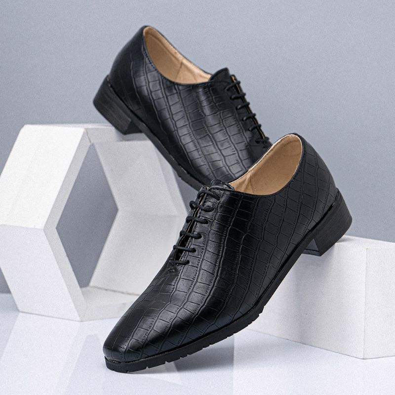 Męskie Buty Ze Spiczastym Noskiem Ze Wzorem Krokodyla Pointed Toe Business Oxfords