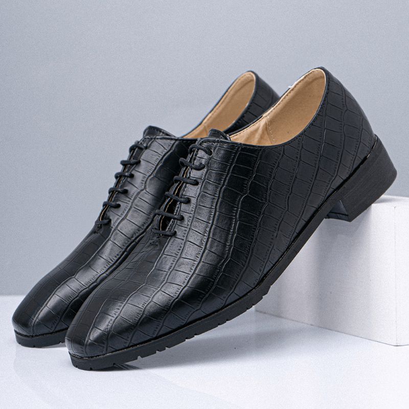 Męskie Buty Ze Spiczastym Noskiem Ze Wzorem Krokodyla Pointed Toe Business Oxfords