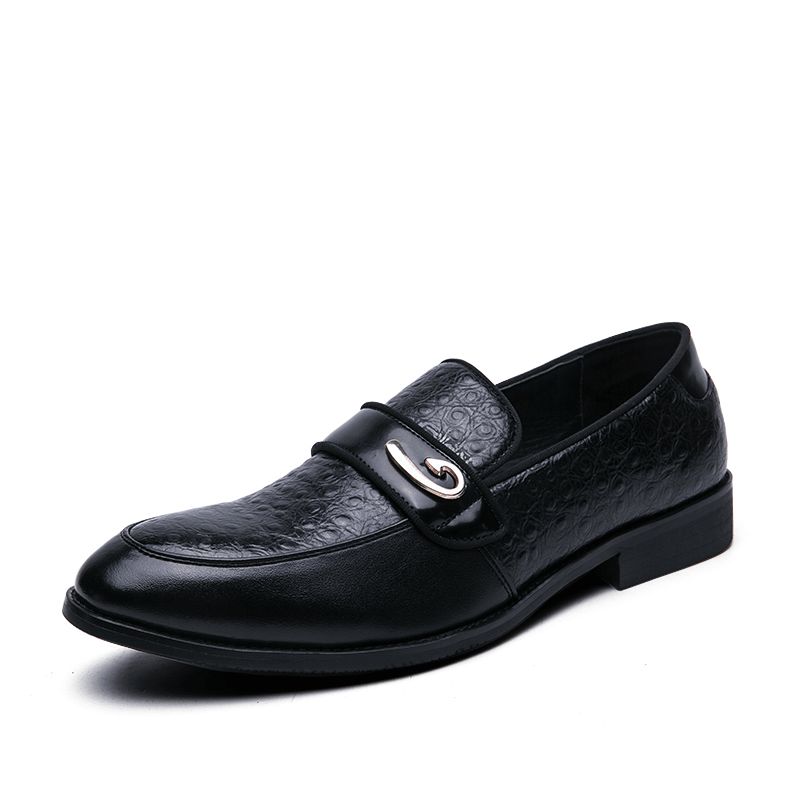 Męskie Retro Metalowe Łączenie Skórzane Wygodne Slip On Business Codzienne Delikatne Buty