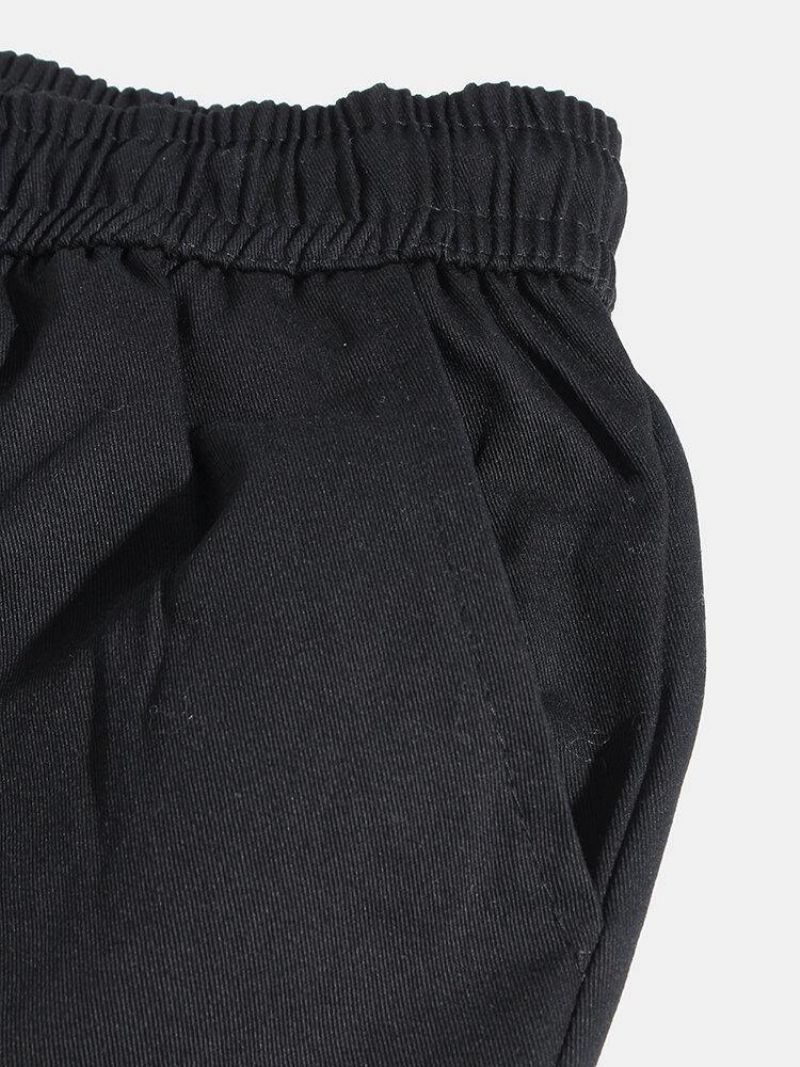 Męski Nadruk Z Kieszonką Z Zapięciem Na Klamrę Bawełniany Sznurek Z Mankietami Cargo Jogger Pants