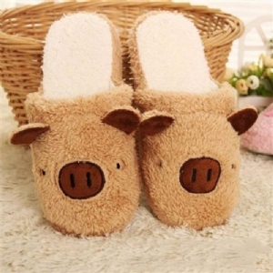 Nowy Winter Lover Cartoon Pig Keep Warm Pluszowa Bawełna Home Indoor Lovely Slipper