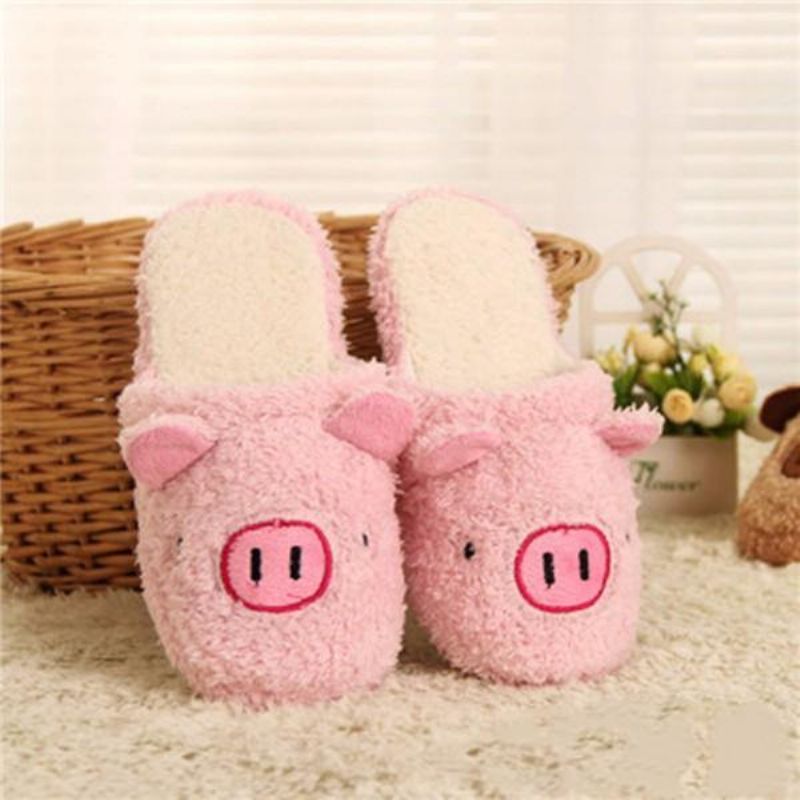 Nowy Winter Lover Cartoon Pig Keep Warm Pluszowa Bawełna Home Indoor Lovely Slipper