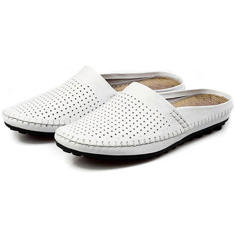 Slipper Męskie Hollow Out Codzienne Beach Slip On W Skórze