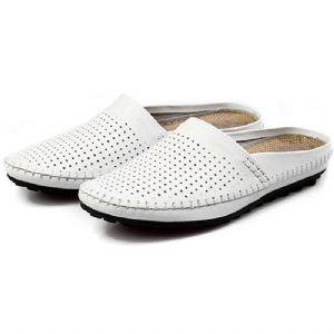 Slipper Męskie Hollow Out Codzienne Beach Slip On W Skórze