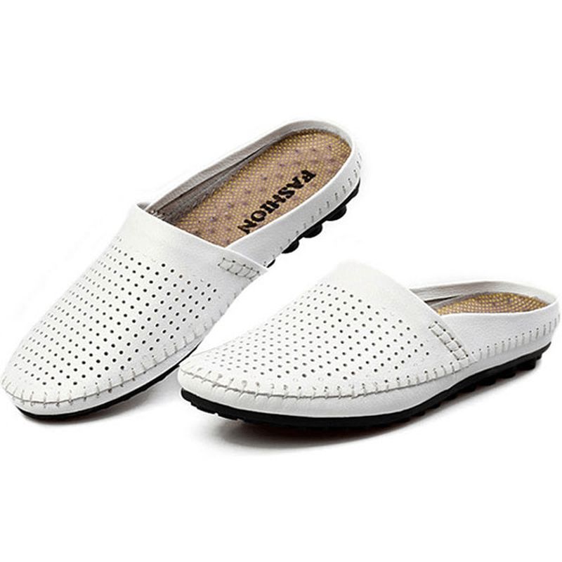 Slipper Męskie Hollow Out Codzienne Beach Slip On W Skórze