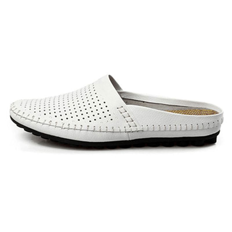 Slipper Męskie Hollow Out Codzienne Beach Slip On W Skórze