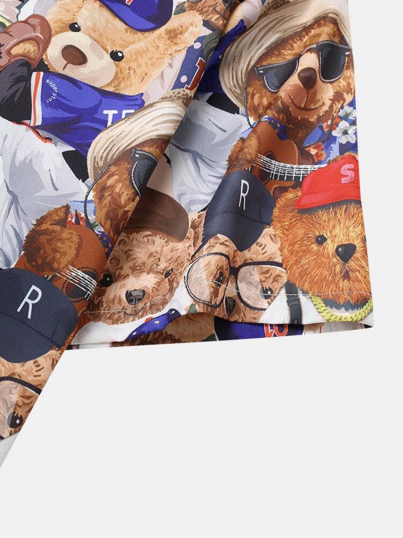 Męskie Koszule Bear Teddy Cartoon Casual