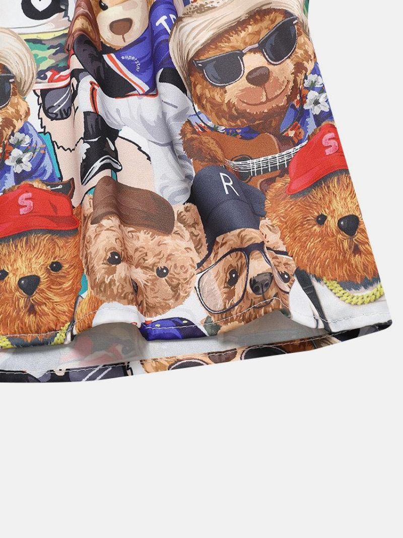 Męskie Koszule Bear Teddy Cartoon Casual