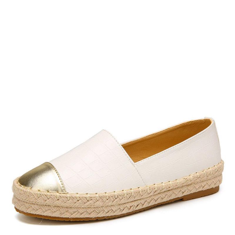 Kobiety Codzienne Splicing Slip On Espadrille Loafers Mieszkania Buty Rybackie