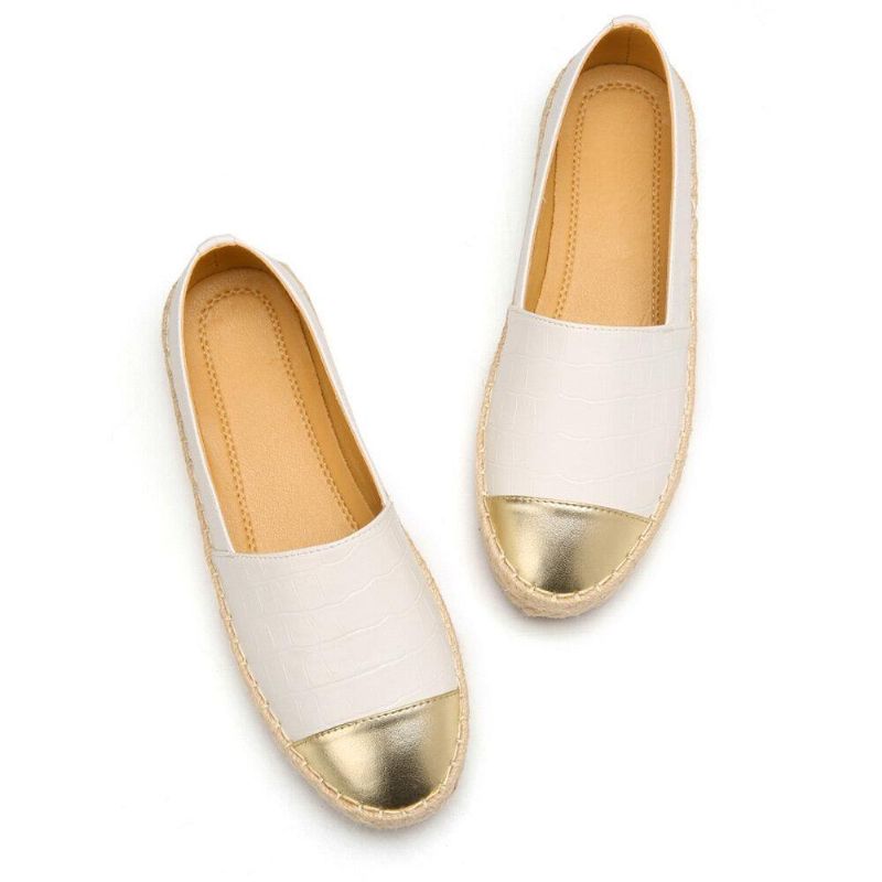 Kobiety Codzienne Splicing Slip On Espadrille Loafers Mieszkania Buty Rybackie