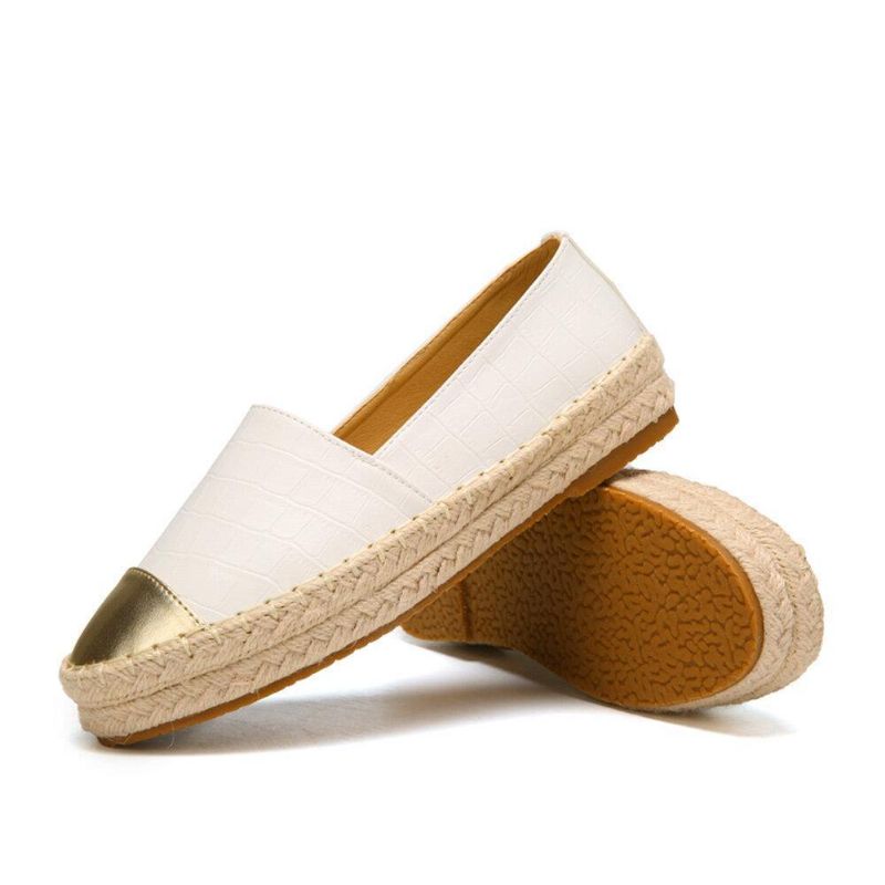 Kobiety Codzienne Splicing Slip On Espadrille Loafers Mieszkania Buty Rybackie