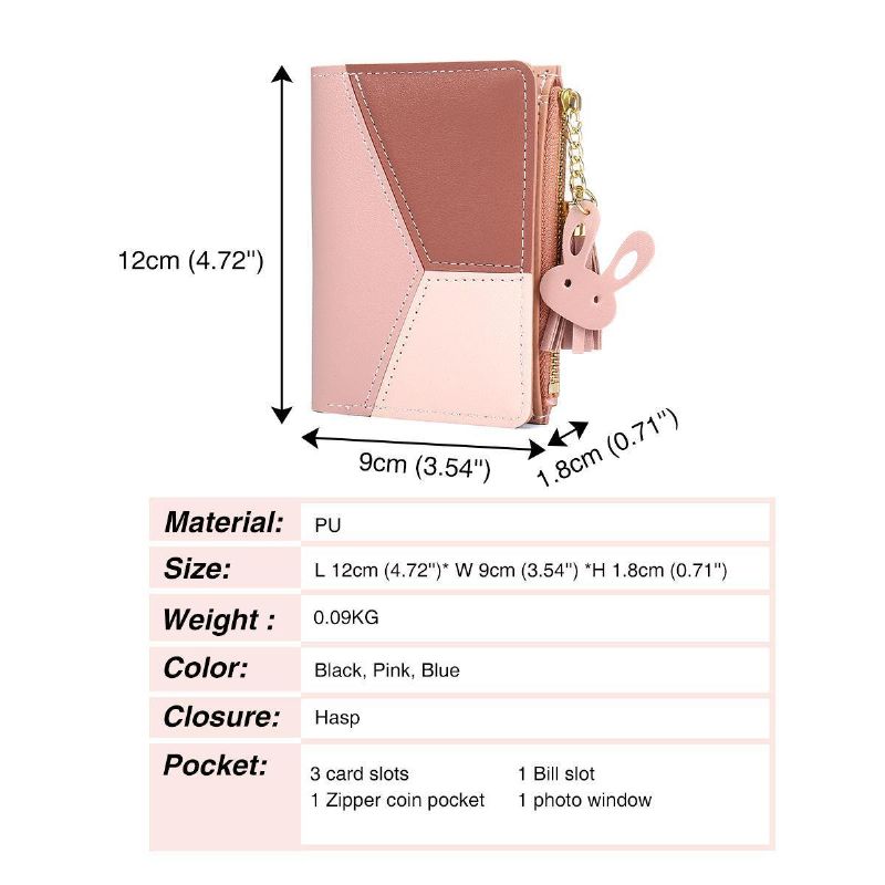 Frędzle Pu Leather Multi-Slots Short Money Bag Slim Card Holder Torebka Portfel Dla Kobiet I Pań Z Metalowymi Frędzlami W Kształcie Serca Wisiorek Prezent Bifold Clutch