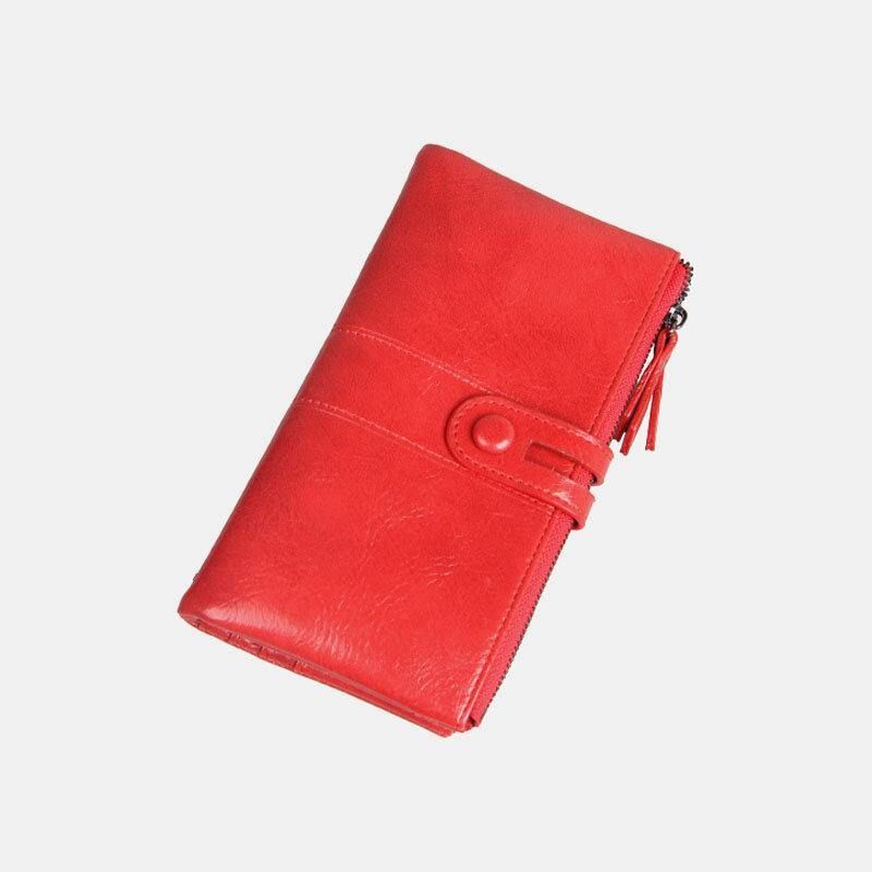 Kobiety Multi-Sloty 12 Gniazd Na Karty Zipper Bifold 6.3 Cala Długi Portfel Na Telefon