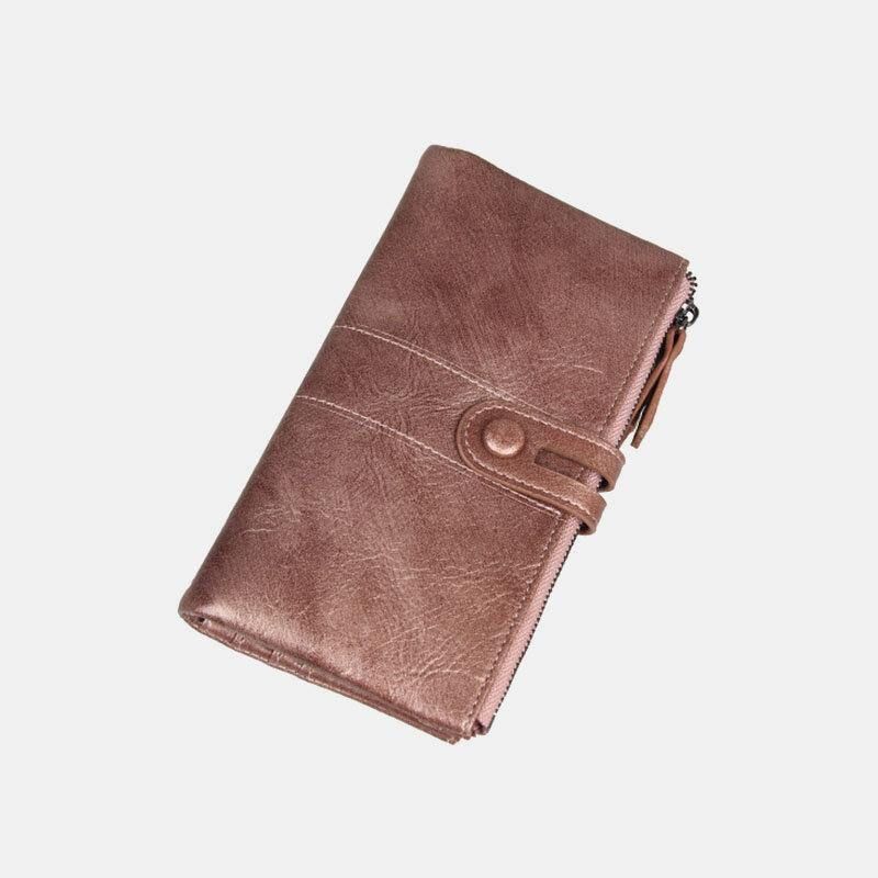 Kobiety Multi-Sloty 12 Gniazd Na Karty Zipper Bifold 6.3 Cala Długi Portfel Na Telefon