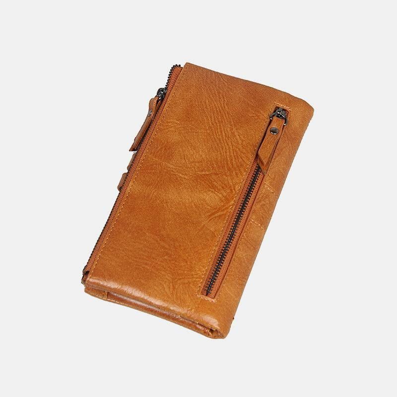 Kobiety Multi-Sloty 12 Gniazd Na Karty Zipper Bifold 6.3 Cala Długi Portfel Na Telefon