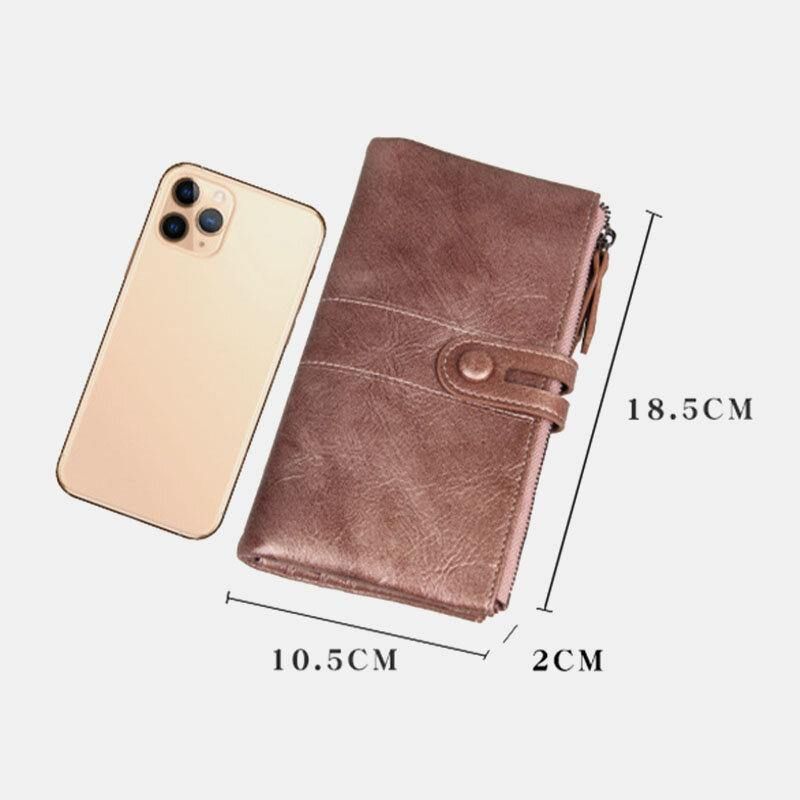 Kobiety Multi-Sloty 12 Gniazd Na Karty Zipper Bifold 6.3 Cala Długi Portfel Na Telefon