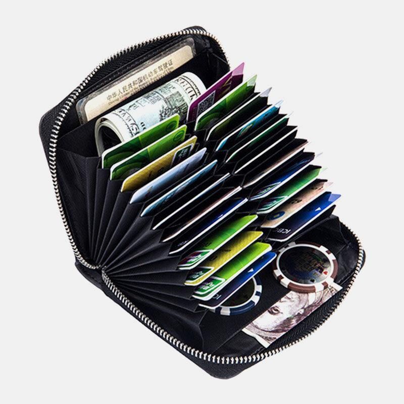 Kobiety Prawdziwa Skóra Rfid Anti-Theft Organ Design Milti-Card Slot Card Bag Card Holder Wallet