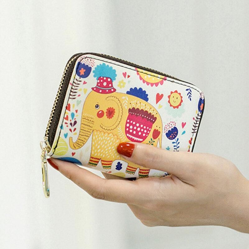 Kobiety Pu Leather Rfid Anti-Theft Organ Design Multi-Card Slot Mini Cute Purse