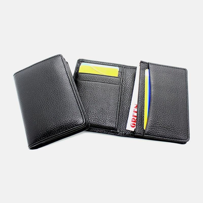 Mężczyźni Prawdziwa Skóra Duża Pojemność Bifold Retro Business Multi-Card Slot Holder Wizytownik Na Wizytówki Wizytownik Na Karty Kredytowe Portfel