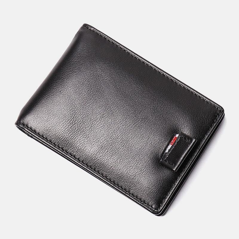 Mężczyźni Prawdziwa Skóra Vintage Business Cowhide Rfid Multi-Card Slot Money Clip Card Holder Portfel