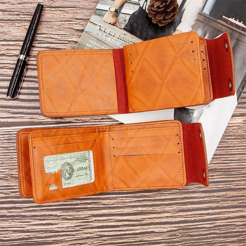 Mężczyźni Pu Leather Dollar Pattern Bifold Sort Multi-Card Slot Card Holder Portfel Na Monety