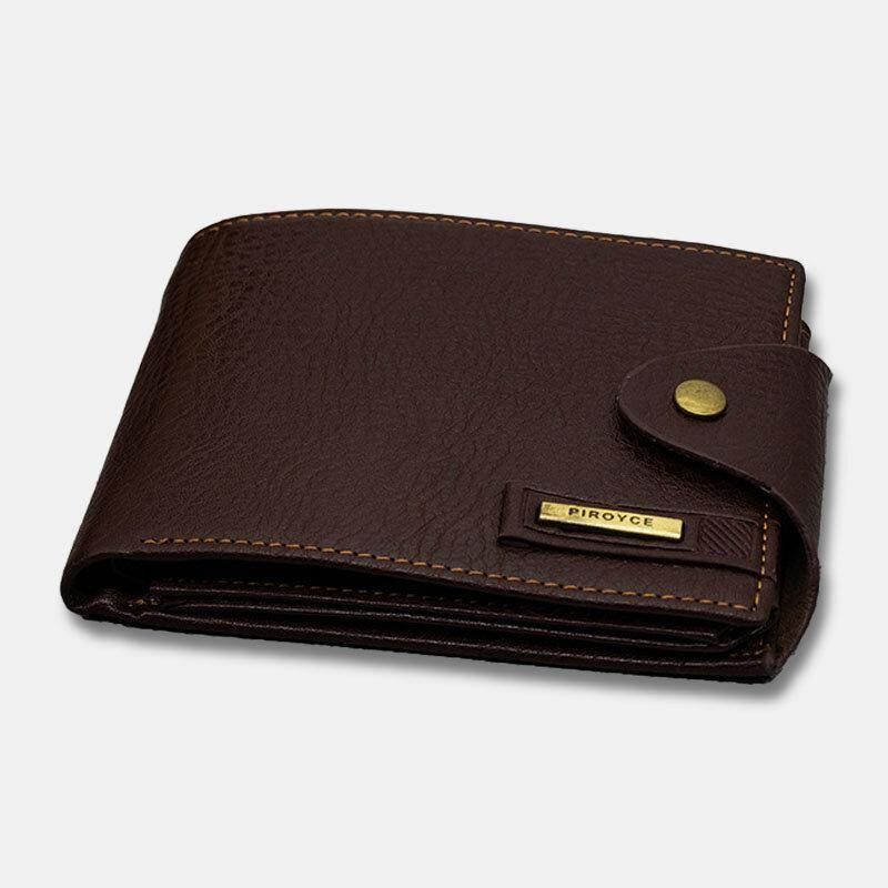 Mężczyźni Pu Leather Trifold Hasp Duża Pojemność Retro Codzienne Card Holder Portfel Na Monety