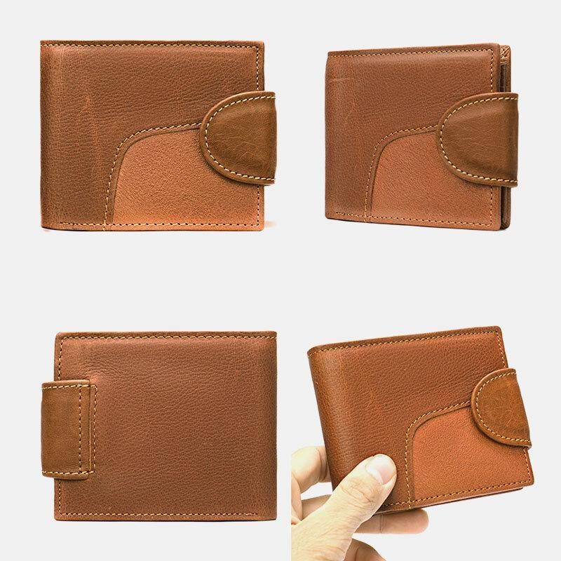 Męska Skórzana Bifold Rfid Anti-Theft Multi-Card Slot Retro Codzienne Card Holder Portfel Na Monety