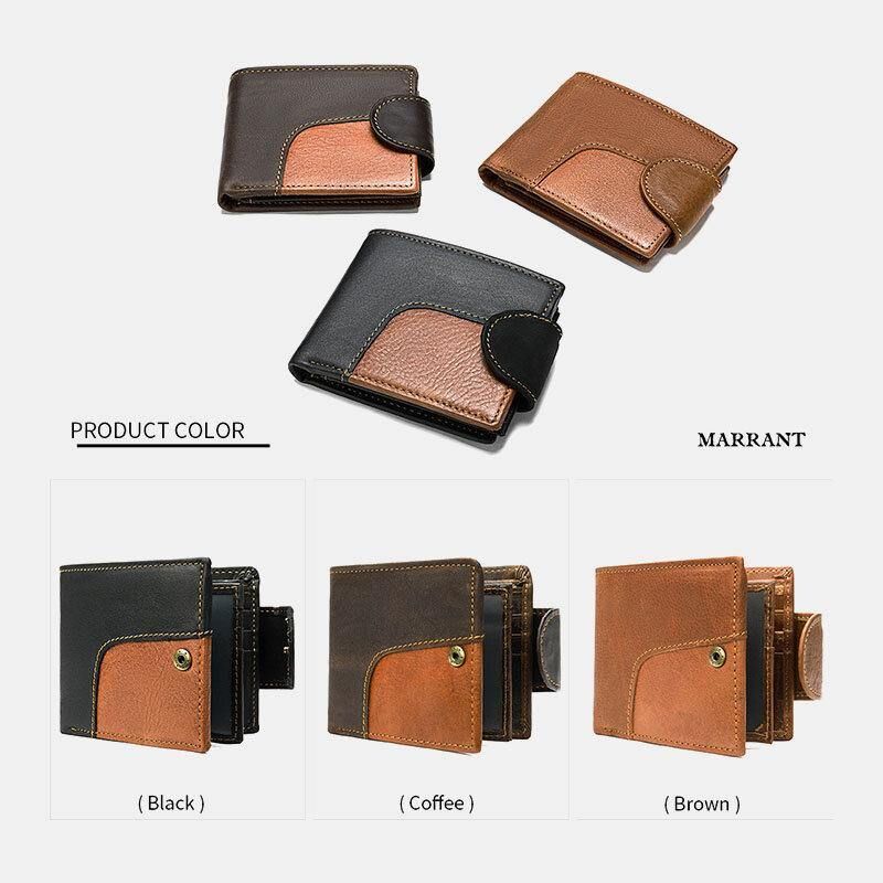 Męska Skórzana Bifold Rfid Anti-Theft Multi-Card Slot Retro Codzienne Card Holder Portfel Na Monety