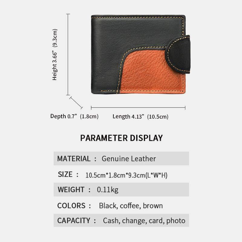 Męska Skórzana Bifold Rfid Anti-Theft Multi-Card Slot Retro Codzienne Card Holder Portfel Na Monety