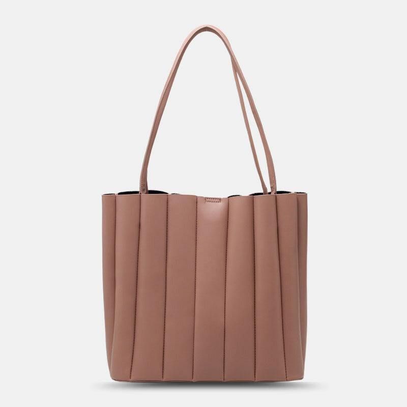 2 Szt. Kobiety Pu Leather Stripe Small Square Bag Duża Pojemność Ruched Bag Torebka Torba Na Ramię