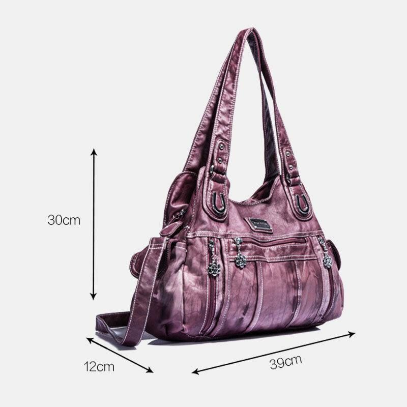 Angel Kiss Damskie Pu Leather Multi-Carry Solid Color Crossbody Bag Torba Na Ramię Torebka Na Ramię