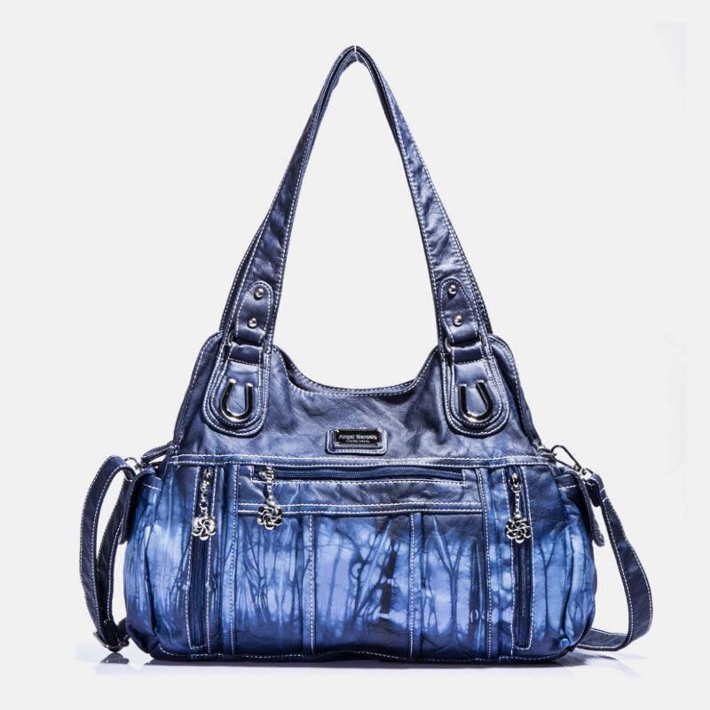 Angel Kiss Damskie Pu Leather Multi-Carry Solid Color Crossbody Bag Torba Na Ramię Torebka Na Ramię