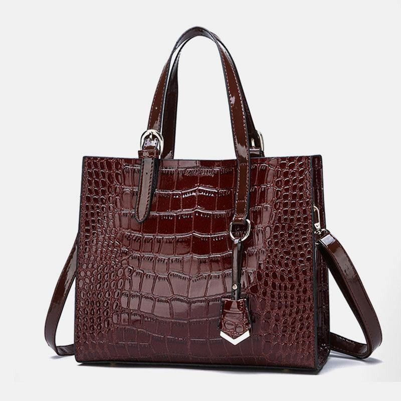 Kobiety 2 Szt. Alligator Pu Multi-Pocket Torebka O Dużej Pojemności Crossbody Bag Tote