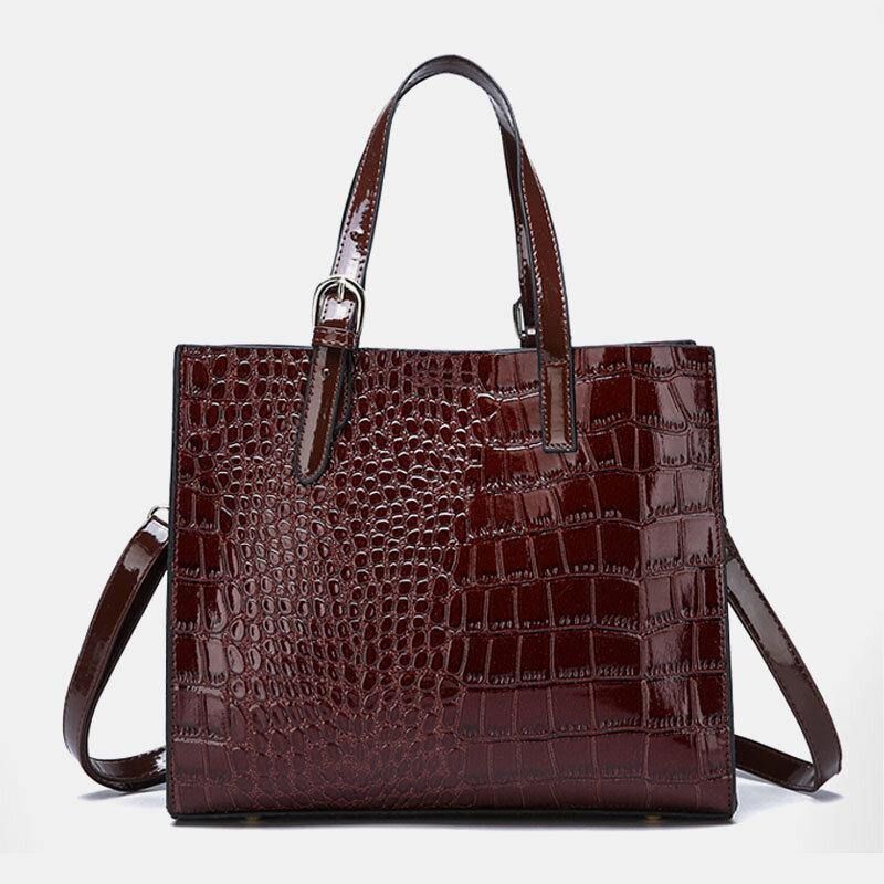 Kobiety 2 Szt. Alligator Pu Multi-Pocket Torebka O Dużej Pojemności Crossbody Bag Tote