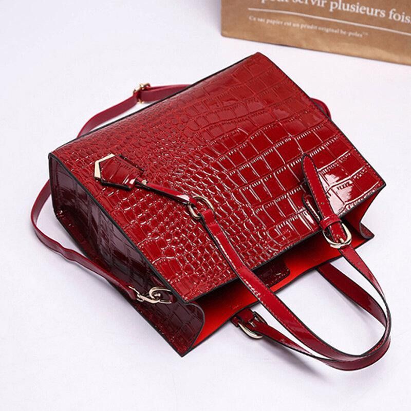 Kobiety 2 Szt. Alligator Pu Multi-Pocket Torebka O Dużej Pojemności Crossbody Bag Tote